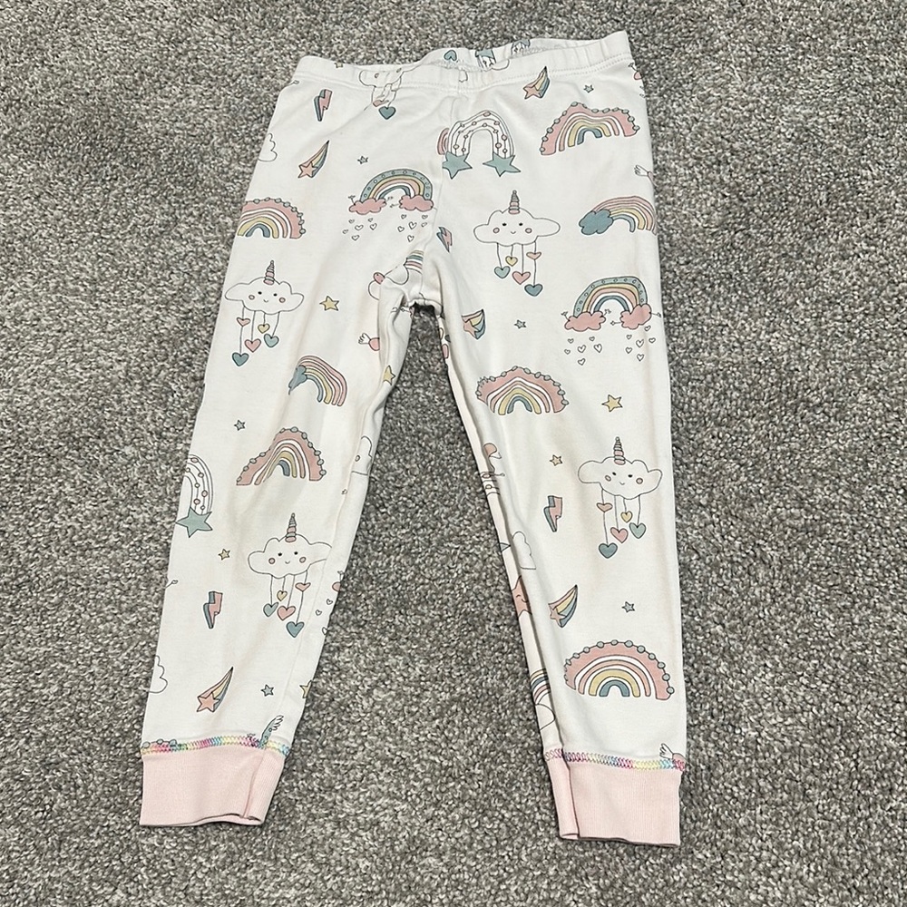 Noomie pajama bottoms only 3T rainbows hearts‎ stars 100% pima cotton